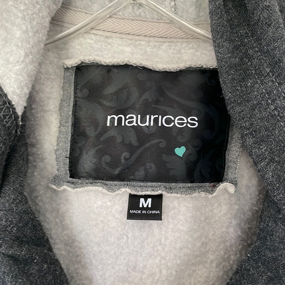 Maurices trench coat grey medium like new hood pockets buttons casual to dressy - Picture 2 of 16